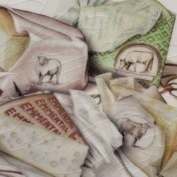 Vintage Ceramiche Tadinate 12” Cheese Platter Italy Cow Sheep READ - Picture 2 of 5